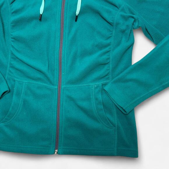 The North Face Womens Teal Full Zip Fleece Hoodie Jacket Size Small Outdoor - Picture 6 of 8
